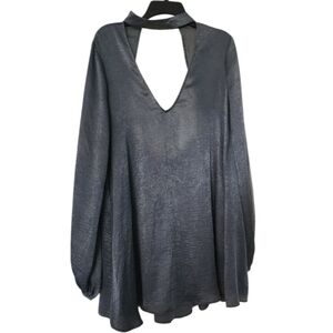 Show Me Your MuMu Metallic Charcoal Mini Dress